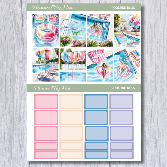 Poolside Bliss Full Weekly Sticker Kit