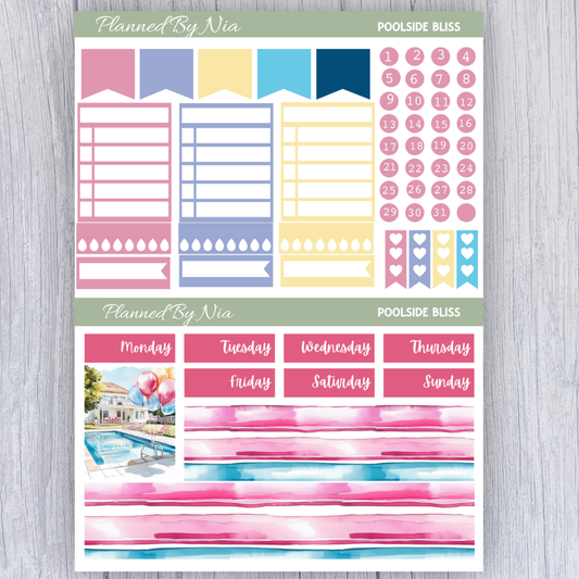 Poolside Bliss Mini Weekly Sticker Kit