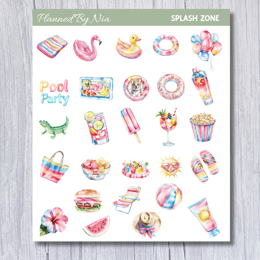 Splash Zone Icon Sticker Sheet